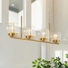 LLHZSY 4-Light Modern Linear Kitchen Island Pendant Chandelier Light with Crystal Shades-Gold 39 2/5" - 2 of 4