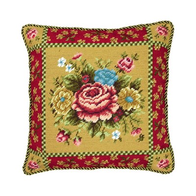 C&F Home 14" x 14" Abby Floral Bouquet Needlepoint Pillow