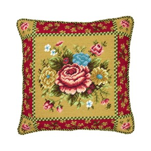 C&F Home 14" x 14" Abby Floral Bouquet Needlepoint Pillow - 1 of 4