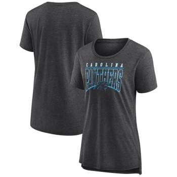 NFL Carolina Panthers Women's Champ Caliber Heather Short Sleeve Scoop Neck Triblend T-Shirt