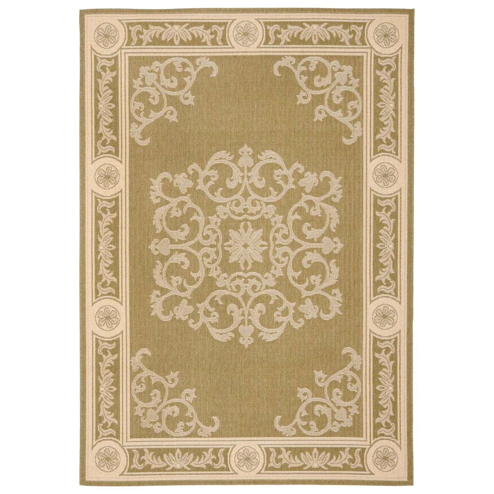 8'X11' Rectangle Outdoor Rug Olive/Natural - Safavieh