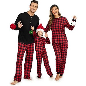 Ekouaer Family Christmas Pajamas Matching Sets Womens Mens Pjs Long Sleeve Sleepwear Holiday Lounge Sets - 1 of 2