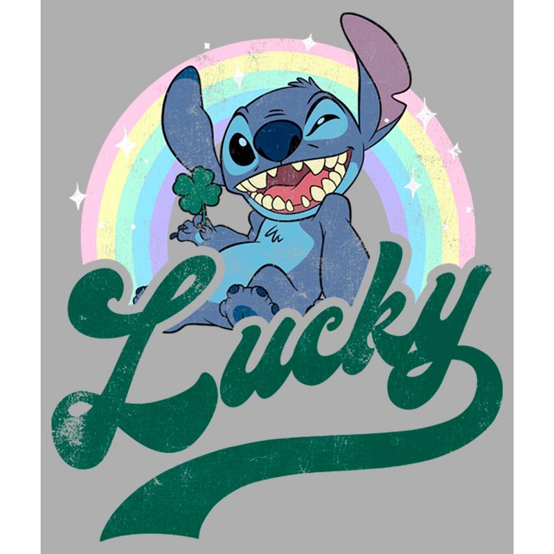 Boy's Lilo & Stitch Distressed Lucky Wink T-Shirt, 2 of 6