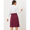 INSPIRE CHIC Women's High Waist Elastic Back A-Line Belted Corduroy Midi Skirt with Pockets - 4 of 4