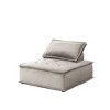 Velvet Armless Lounge Chair with Tufted Seat, Pocket Coil Cushion and Removable Cushions - 2 of 4