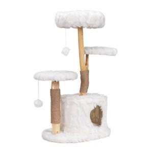 TopComfy Pet Tower Natural Branch Cat Tree Luxury Condo Eco Friendly Indoor Furniture Kitten Gift Pet Toy for Cats, White, 34.06"*17.72"*41.73" - 1 of 4