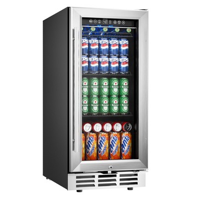 Simzlife 2.9 Cu.Ft Beverage Refrigerator, 30Bottles/127 Cans, Mini Cooler with Glass Door, Adjustable Shelves&Digital Control, for Soda/Energy drinks