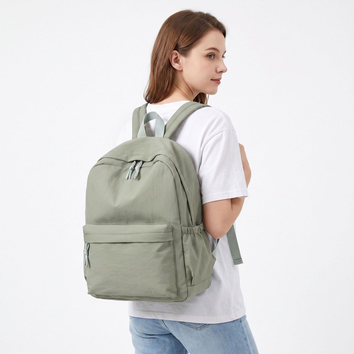 Alilang Lightweight Crinkle Multi-Pocket Backpack with Padded Straps and Side Pockets - thumbnail 6