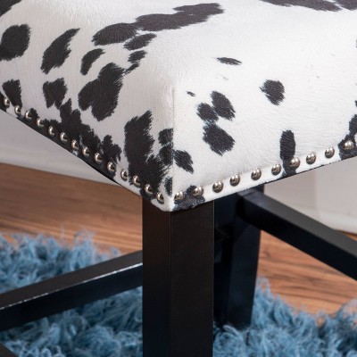 Clayton 24" Black Leather and Wood Swivel Counter Stool