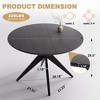 YOUNIKE Round Dining Table for Small Spaces, Modern Wooden Kitchen Table with Metal Legs, Living Room Table for Kitchen, Breakfast Nook - 3 of 4