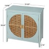 Crete Rattan Accent Storage Cabinet with 2 Rattan Doors,Semicircular Shape Doors Natural Storage Cabinet With 1 Adjustable Inner Shelves-Maison Boucle - 4 of 4
