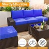 Acekool 6 Piece Patio Furniture Set, Brown Wicker Outdoor Sectional Sofa Couch with Cushions, All-Weather Rattan Conversation Set & Coffee Table - 3 of 4