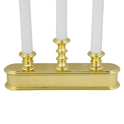 Elegant Gold Base LED Candolier, 10" Frosted Christmas Candle Display