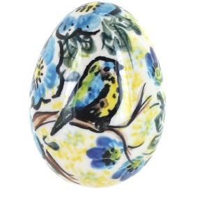 Blue Rose Polish Pottery 37 Vena Small Decorated Egg - 1 of 1