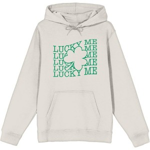 St Pats Lucky Me Long Sleeve Adult Hooded Sweatshirt - 1 of 2