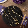 Smarty Had A Party 10.25" Black with Gold Marble Stroke Round Disposable Plastic Dinner Plates (120 Plates) - image 3 of 3