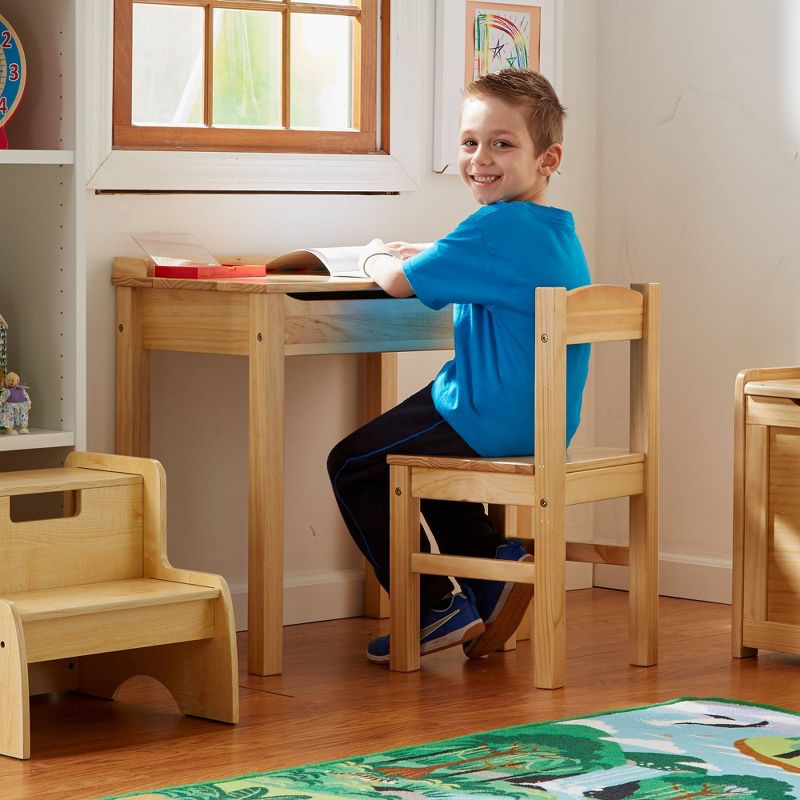 Melissa &#38; Doug Wooden Child&#39;s Lift-Top Desk and Chair - Honey, 3 of 11
