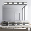 Modern 5-Light Matte Black LED Vanity Light with Crystal Glass Shades - 3 of 4