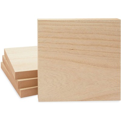 Bright Creations 4 Pack Unfinished Wood Blocks for Arts and Crafts, MDF Board (10x10 In)