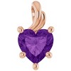 Pompeii3 7mm Amethyst Women's Heart Pendant in 14k Gold Necklace 5mm Tall - 4 of 4