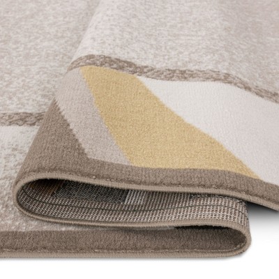 Taupe & Orange Reversible Easy-Care Synthetic Area Rug, 5'3"x7'5"