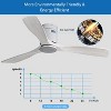 Sofucor 52'' Ceiling Fan Without Lights Modern Flush Mount Ceiling Fan No Light with Remote Control 3 Wood Blades for Bedroom/Farmhouse/Patio/Indoor - 4 of 4