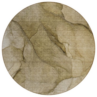 Brown Beige And Taupe Abstract Washable Indoor Outdoor Area Rug