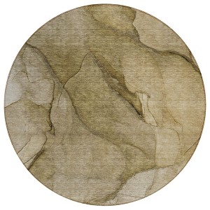 Brown Beige And Taupe Abstract Washable Indoor Outdoor Area Rug - 1 of 4