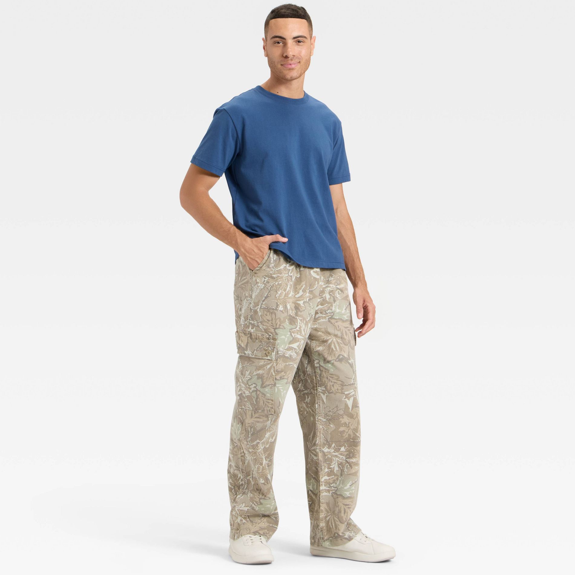 Men's Camo Print Baggy Utility Pants - Original Use™ Green M