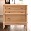 Hazel 3-Drawer Side Table, Natural Finish, Felt-Lined Storage, Pine and Mindi Veneers, 1 pcs-- Frevyn - 2 of 4
