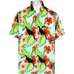 HAPPY BAY Men's Hawaiian Shirts Short Sleeve Button Down Shirt Floral Shirt Men Casual Beach Holiday Hawaii Shirts for Men Funny - 1 of 4