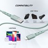 iHome 6ft Lightning to USB-A Cable, Durable Nylon Braid, Durastrain Reinforced Neck, Mint - 2 of 4