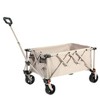 Folding Wagon Cart With All Terrain Wheels, Heavy Duty Garden Carts With Adjustable Handle,Outdoor Utility Wagon For Camping-Cuddlewood - 3 of 4