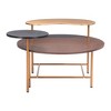 HomeRoots 55" Brown Black and Gold Wood and Steel Three Tier Coffee Table - 4 of 4