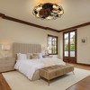 DAKAFUL Vintage Industrial Caged Ceiling Fan Light with Remote,Retro Metal & Wood Design, 6-Speed & 4H Timer for Living Room, Bedroom - 3 of 4