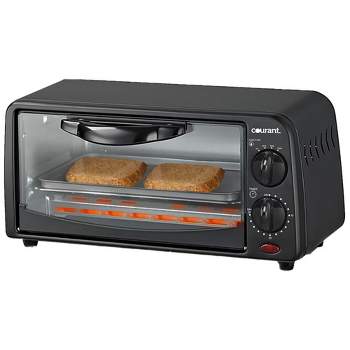 Courant Compact 2-Slice Oven with Toast, Broil & Bake Functions, Black