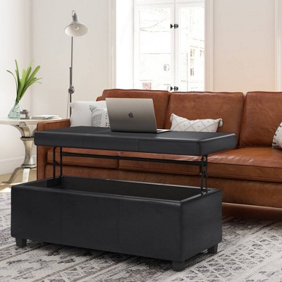 Franklin Lift Top Rectangular Storage Ottoman - WyndenHall