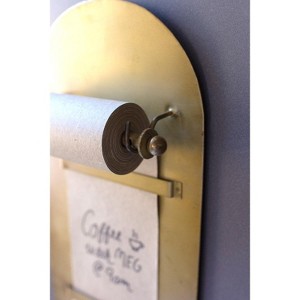 Antique Brass Magnetic Note Roll – 12.5" H Metal Wall & Fridge Organizer (Set of 2) By Kalalou - 1 of 3