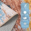 Acekool 2x6 Abstract Thin Indoor Rug, Distressed Oil Painting Pattern, Soft Modern Low Pile Mat, Stain Resistant, Easy Clean, Non Slip–Yellow - 3 of 4