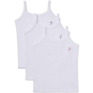 Memoi Girls' 3 Pair Pack Ribbed Floral Bouquet Camis - 1 of 4