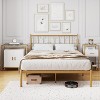 Jojoka White Modern Sideboard Buffet Cabinet with Tempered Glass Top - 3 of 4