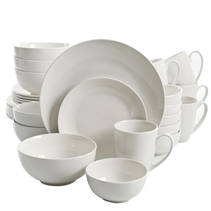 Gibson 30 Piece Porcelain Dinnerware Set in White, 4 of 6