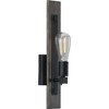 Progress Lighting, Hemsworth, 1-Light Wall Bracket, Black, Aged Oak Shade - 3 of 4