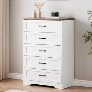 5/6 Drawers Dresser for Bedroom,Chest of Drawers,Farmhouse Modern Wooden Dresser,Storage Organizer Dresser for Bedroom,Living Room,Kids Room - 1 of 4