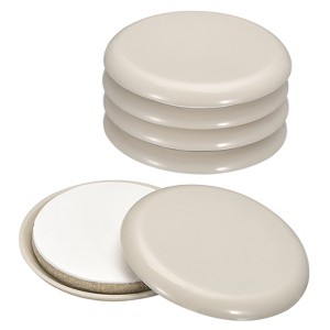 Unique Bargains Plastic Self-adhesive Smooth Round Carpeted Tile Vinyl Furniture Sliding Pad - 1 of 4