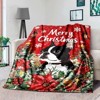 Lomsoe Merry Christmas Dog Print Flannel Blanket - All Seasons Soft and Warm Throw Blanket for Bed, Napping, Camping, Travel, Office - 4 of 4