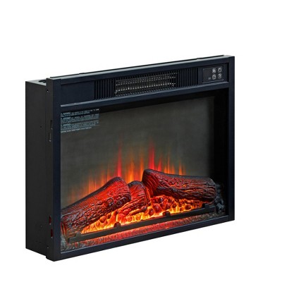 NAYSAYE Indoor Decorative Fireplace with Realistic Flame Effect and Log Display for Home Ambience, Black, 23.03"*51.57"*5.16"