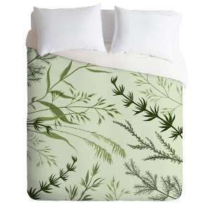 King Iveta Abolina Margaux IV Leaf Comforter Set Green - Deny Designs