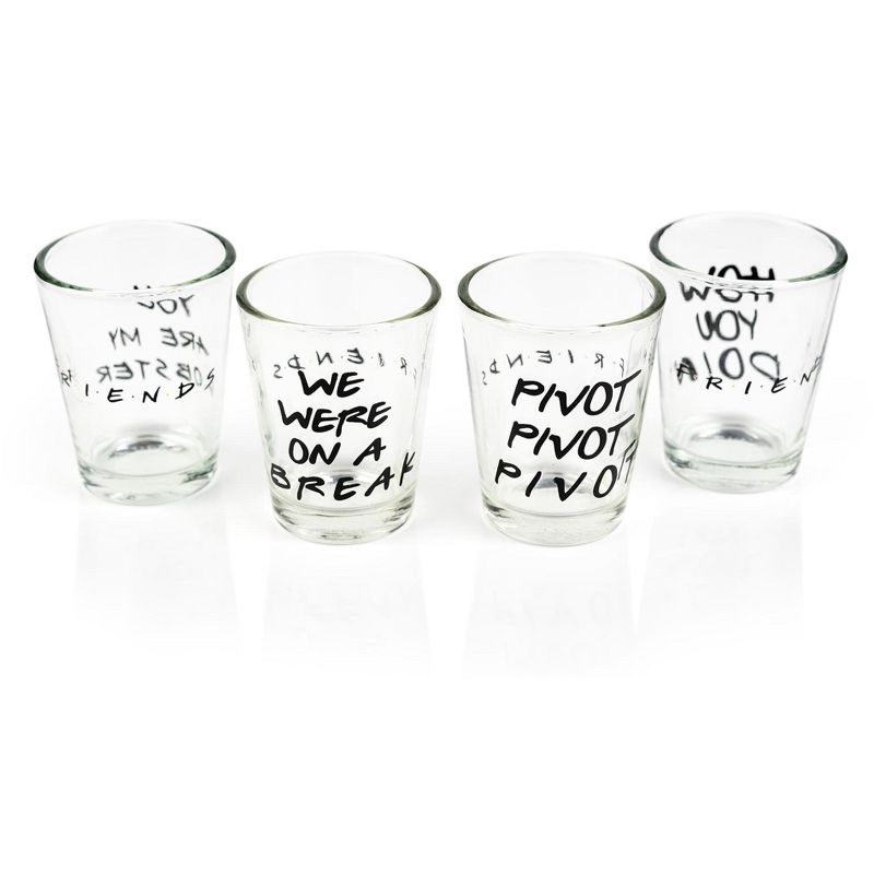 Silver Buffalo Friends Quotes 1.5oz Mini Glasses | Set of 4, 3 of 7