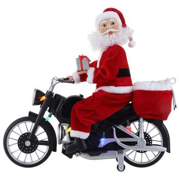 Mr. Christmas Animated LED Motorcycling Santa Musical Christmas Decoration